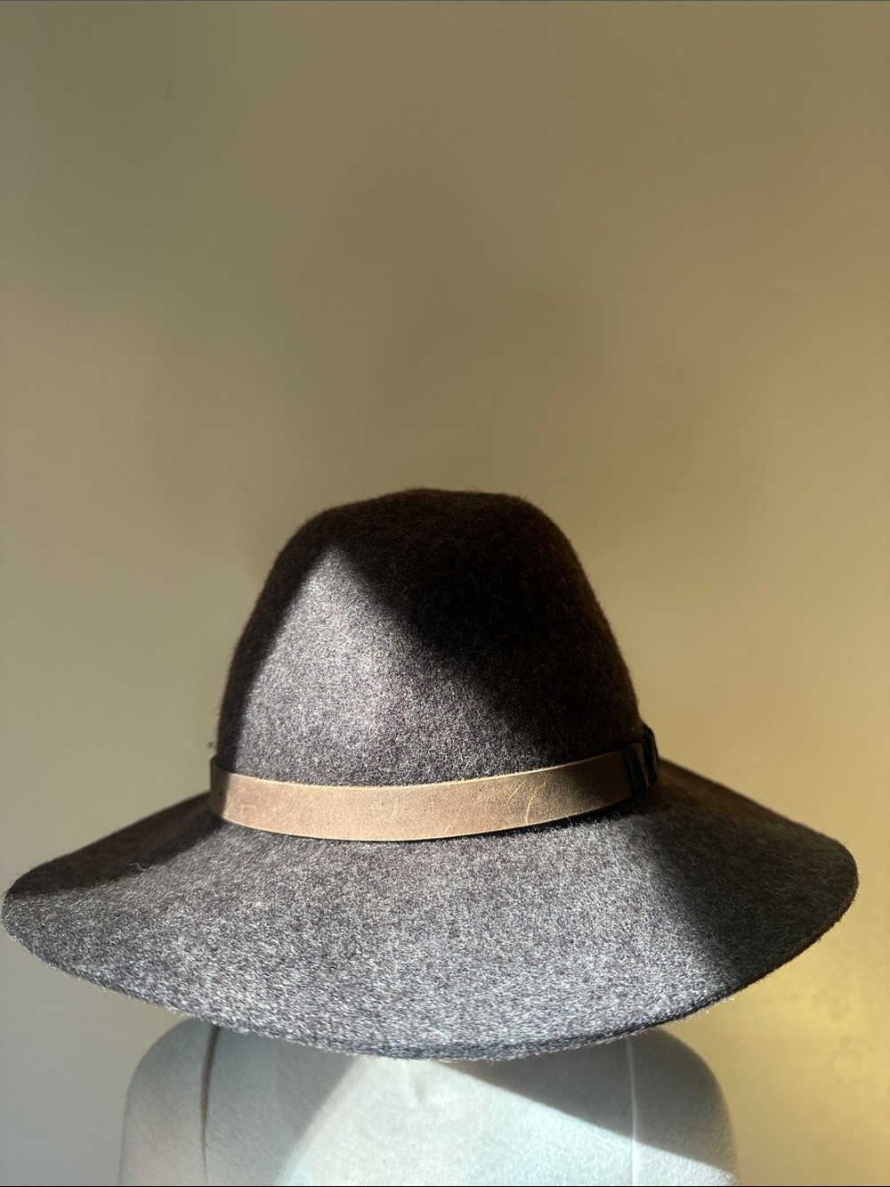 Pistil Designs Soho Wide Brim Fedora Hat Taupe Mushroom Like New
